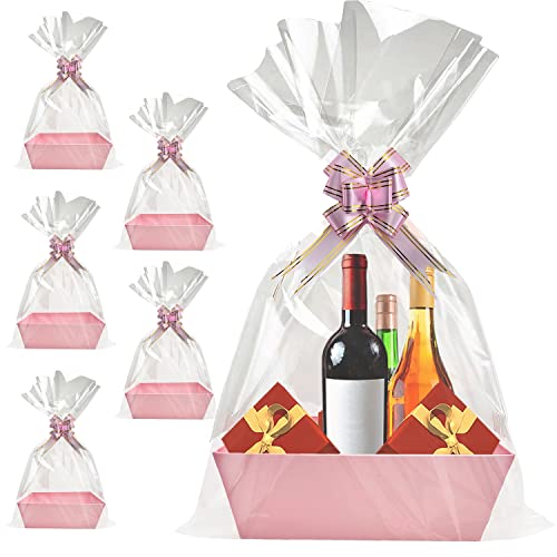 Pink Empty Gift Baskets 5 Pk for Any Occasion