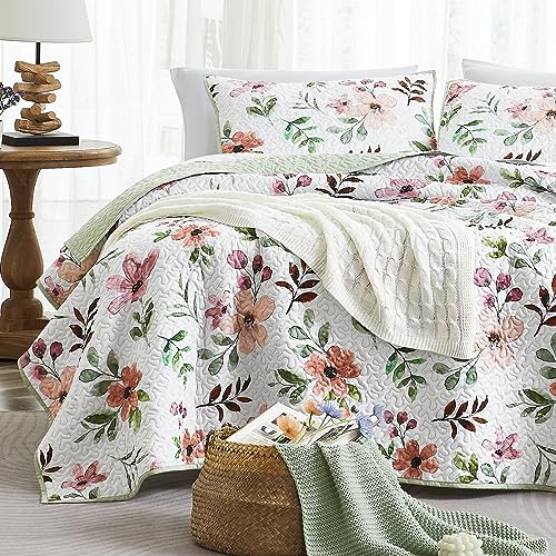 Pink Flower Reversible Quilt Bedding Sets