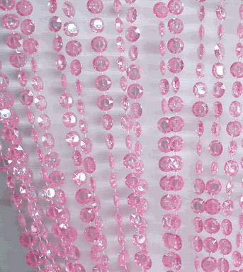 Pink Iridescent Crystal Beaded Curtain