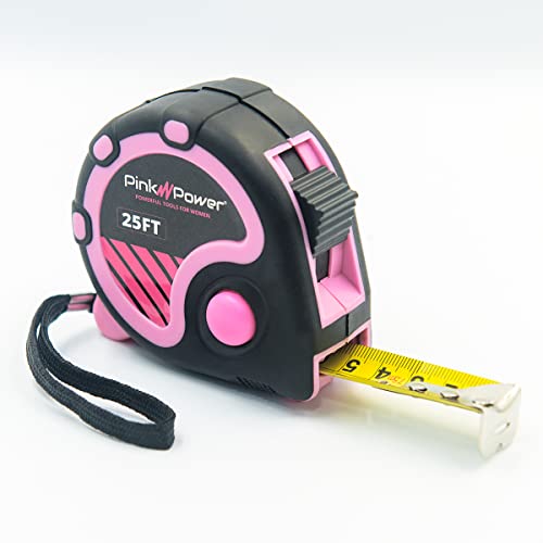 Pink Power 25ft Tape Measure