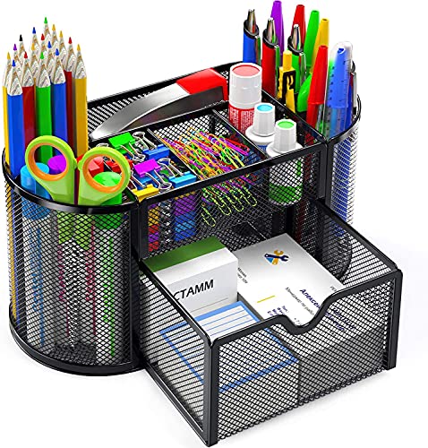 Pipishell Desk Organizer Mesh Desktop Caddy with 8 Compartments