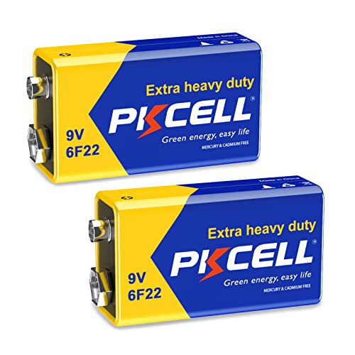 PKCELL 9V Battery - 2 Pack for Smoke Detectors