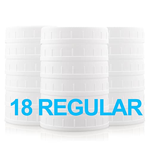Plastic Regular Mouth Mason Jar Lids - White Storage Caps