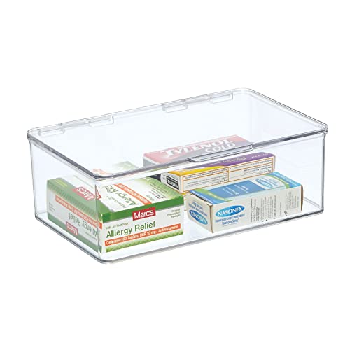 Ezee space XL Clear Plastic Storage Bins with Lids - 3 Pack- Acrylic  Storage Containers for Home, Kitchen, Pantry & Closet, Extra Large Freezer  and