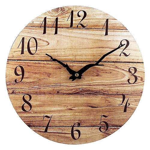 Plumeet Rustic Wooden Wall Clock