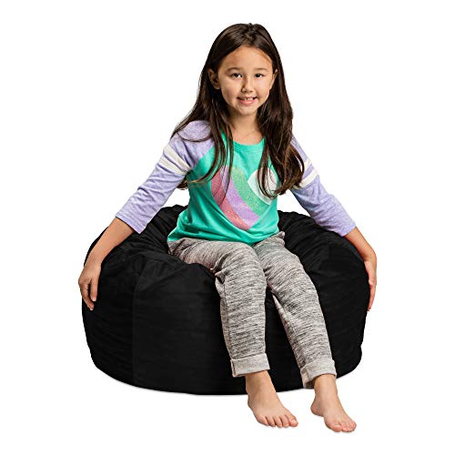 Plush and Comfortable Kids Bean Bag Chair - Memory Foam - 2' Black