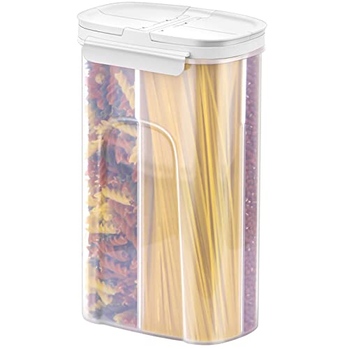 Cereal & Dry Food Storage Container, 2.3L Four-Compartment Container with  Lids,And Removable Partition,Kitchen Containers BPA Free 