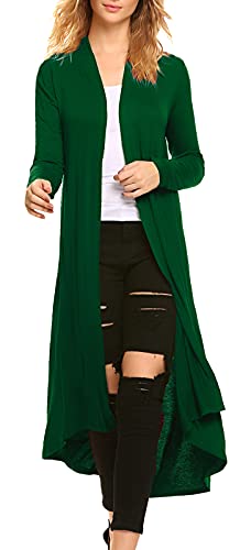 POGTMM Women's Long Green Cardigan Sweater (Size M)