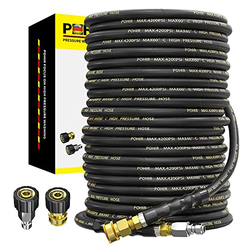 POHIR Power Washer Hose 100FT 3/8'' Quick Connect