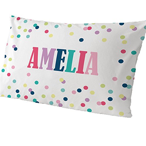 Polka Dots Personalized Pillowcase, Girl