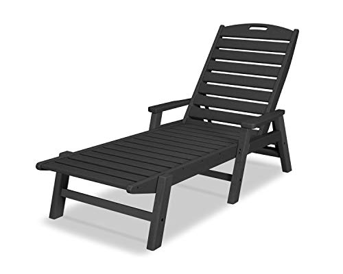 POLYWOOD Nautical Arms Chaise, Black