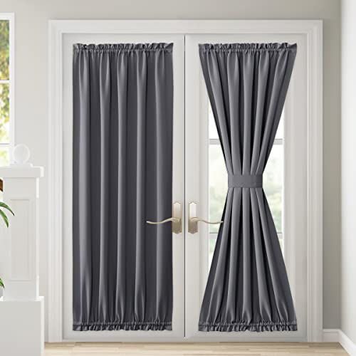 Gray Thermal Insulated Blackout Door Curtain, 54"x72", Grey