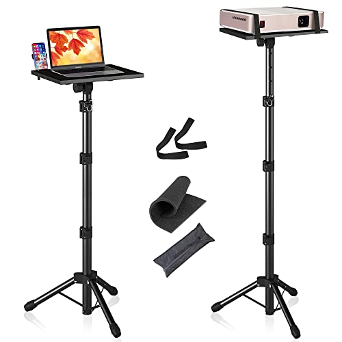 Popoko Tall Projector Stand Tripod with Adjustable Laptop Stand and Phone Holder