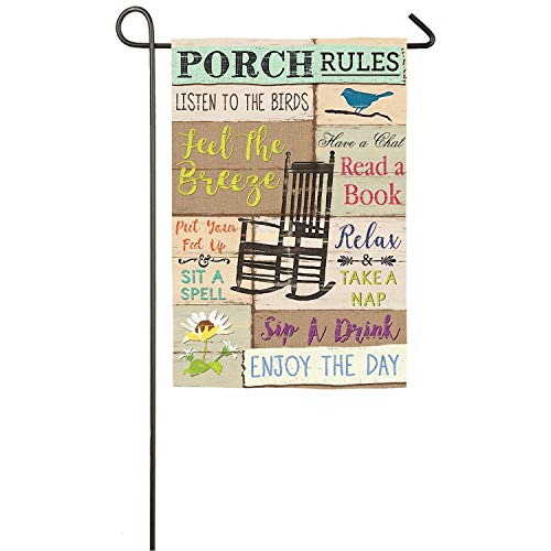 Porch Rules Outdoor Garden Flag