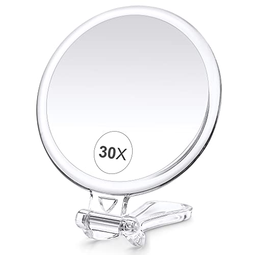 Portable 30x Handheld Magnifying Mirror for Makeup