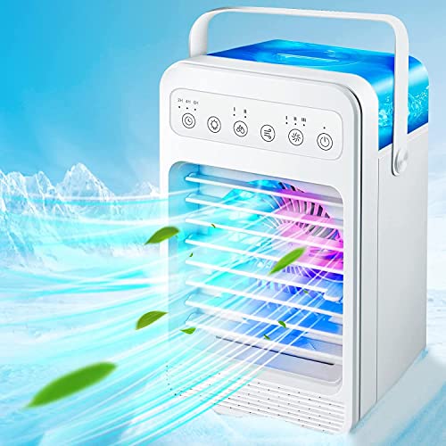 Portable Air Cooler Humidifier with 7 Colors Light