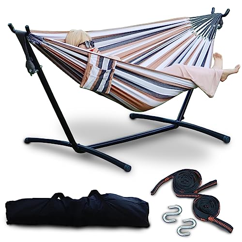 Portable and Comfortable Double Hammock with Stand