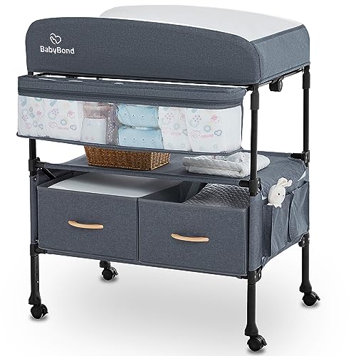 Portable Baby Changing Table with Storage Baskets