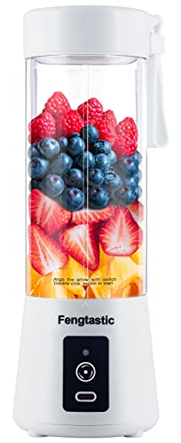 Fengtastic White USB Rechargeable Personal Smoothie Blender