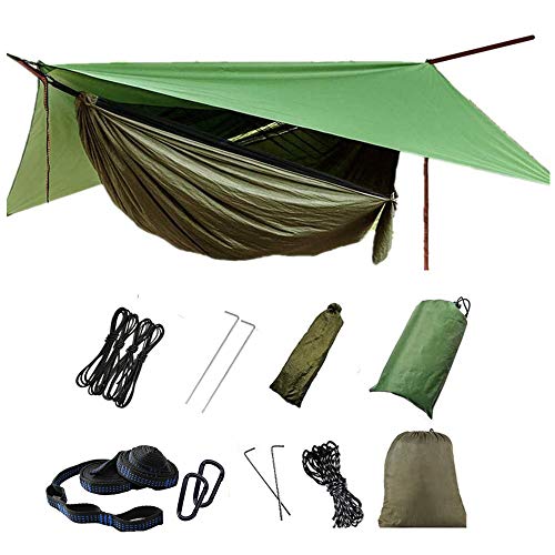 Portable Camping Hammock with Rain Fly Tarp and Mosquito Net