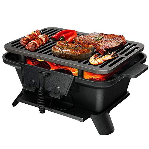 Portable Cast Iron Grill for Outdoor Cooking