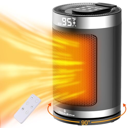 Portable Ceramic Heater with Thermostat & Remote