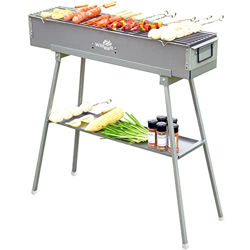Portable Charcoal Grill with Foldable Stand