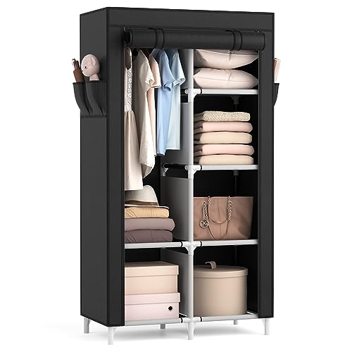Portable Closet Wardrobe Closet with 6 Storage Shelves