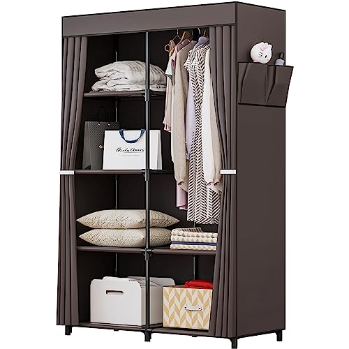 Portable Closet Wardrobe Organizer Storage with Cover