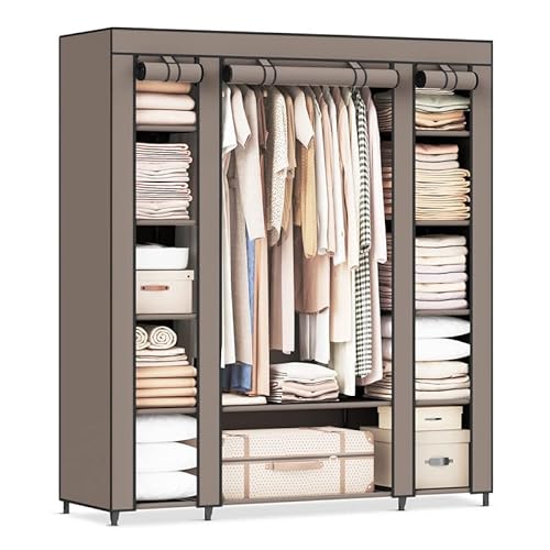 Portable Closet Wardrobe with Clothes Storage Organizer