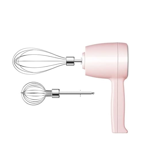 Electric Hand Mixer, Cordless Mixer Handheld 1500mah Lithium Battery Curved  Edges for Kitchen for Cake Baking (High power egg beater (pink))