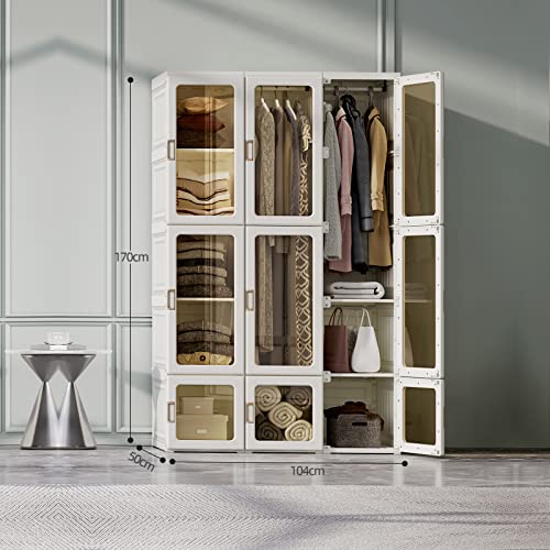 Portable Cube Wardrobe with Magnet Doors
