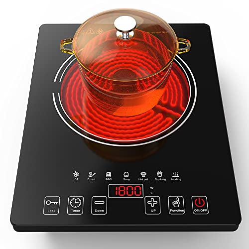 Portable Electric Cooktop with LED Touch Screen