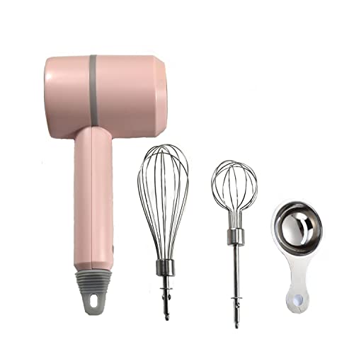 Portable Electric Cordless Handheld Mixer, 3-speed Adjustable Lightweight  Usb Rechargeable Hand Mixer Stainless Steel Egg Whisk (pink)