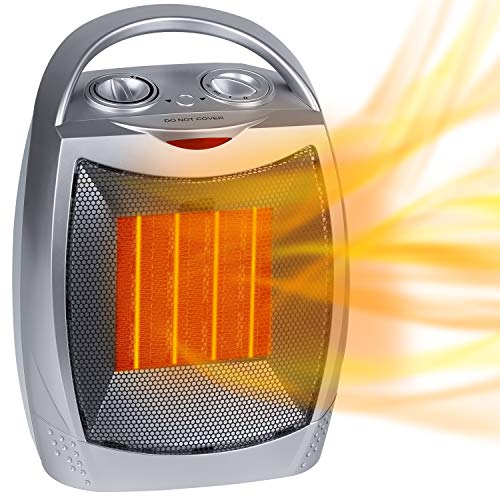Brightown 1500W/750W Personal Room Heater with Thermostat - Silver