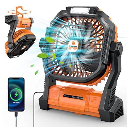 Portable Fan Rechargeable with LED Lantern - Compact and Versatile Cooling Solution