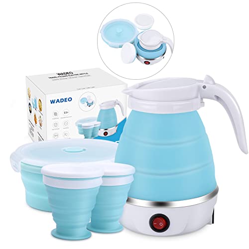 Portable Foldable Electric Kettle with Cups and Bowl