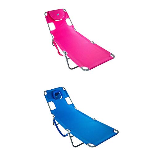 Portable Folding Beach Chair with Carrying Strap & Pillow