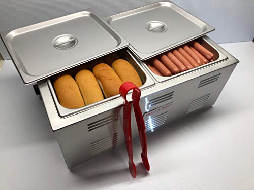 Portable Hot Dog Cooker and Bun Warmer for Food Trucks