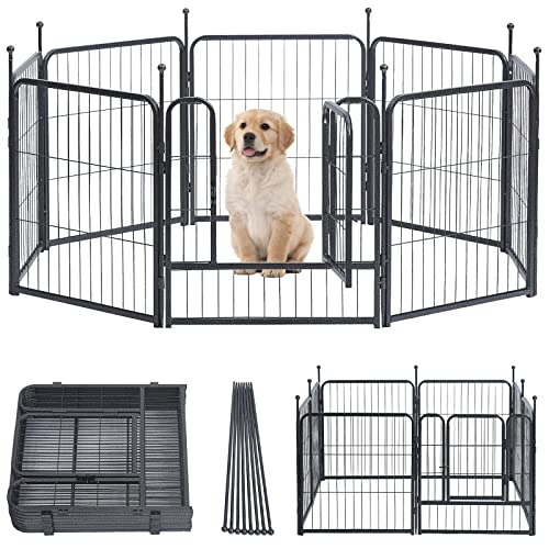 XDPET 24 Inch Foldable Metal Dog Playpen for Indoor/Outdoor Use