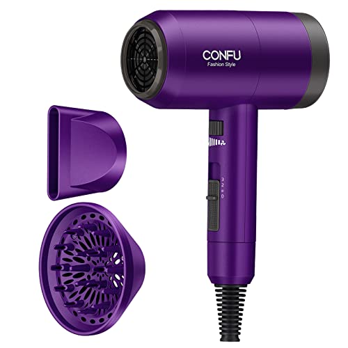 Portable Lightweight Ionic Hair Dryer with 2 Attachments - Purple