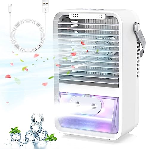 Portable Mini Air Cooler with Misting Humidifier