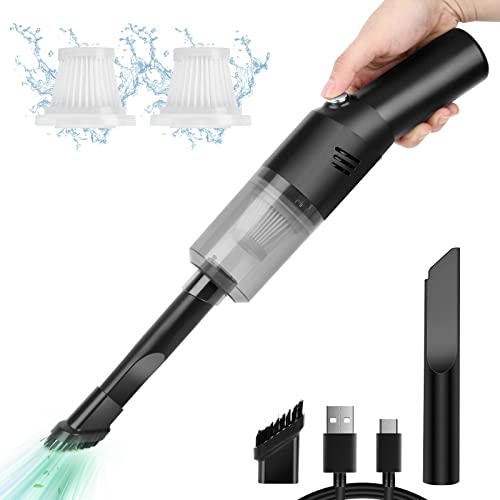 ADPTOYU 3-in-1 Portable Small Cordless Handheld Vacuum Cleaner  Rechargeable with 9000PA Powerful Suction for Car/Office/Home