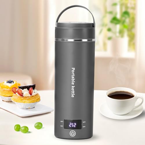 Small Portable Electric Kettle, 0.6L Mini Stainless Steel Travel Kettle,  Portable Mini Hot Water Boiler Heater, Quiet Fast Boil & Cool Touch with