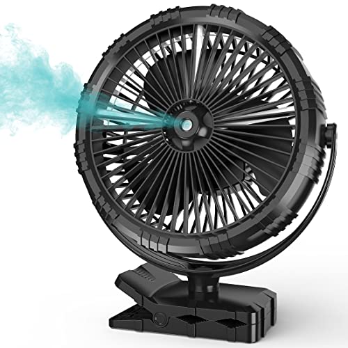 Portable Misting Fan with Rechargeable Battery and Clip