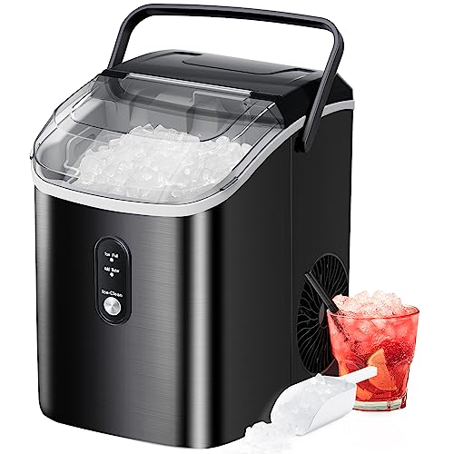 Portable Nugget Ice Maker with Self-Cleaning - Stainless Steel Finish