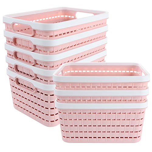 Portable Plastic Storage Basket - Pink