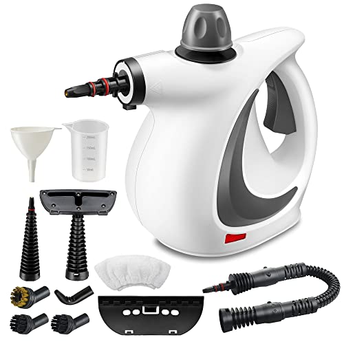Portable Pressurized Steam Cleaner with 11-Piece Accessory Set