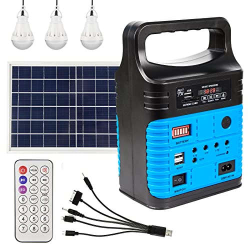Portable Solar Generator with LED Lights for Emergency Power Supply and Outdoor Activities