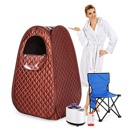 Portable Steam Sauna for Home Spa with Chair and Remote Control